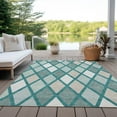 thumbnail image 6 of Addison Rugs Chantille Indoor/Outdoor Transitional Diamonds Teal Washable Rectangle Rug, 9' x 12', 6 of 6