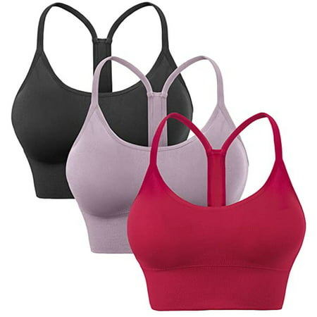 

Dicasser 3PCS Y-shape Back Cropped Bras Racerback Sports Bras Padded for Yoga Workout Fitness Low Impact SET 02 L