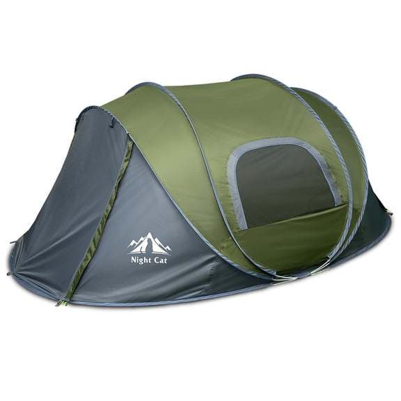 Night Cat Pop-Up Camping Tent with Instant Setup, 2-3 Person Tent Family Hiking