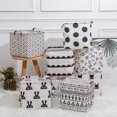 thumbnail image 5 of Small Square Foldable Storage Box with Linen Stitching Fabric Storage Basket, Storage Box with Cotton Rope Handles Storage Cube Storage Box(Cactus）, 5 of 5