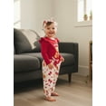thumbnail image 4 of BemeyourBBs Newborn Baby Girl Boy My First Girl Valentines Day Outfits Ruffle Long Sleeve Crew Neck Bear Print Romper Pants and Headband Cute Spring Clothes, 4 of 9