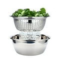 thumbnail image 5 of Colcolo 2 Pcs Stainless Steel Colander for Kitchen, Mesh Colanders Food Strainers Bowl Dia 12.6", Rice Strainer for Rice, Fruit, Vegetables, Dishwasher Safe, 5 of 8