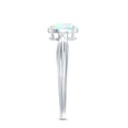 thumbnail image 4 of Oval Ethiopian Opal Solitaire Ring with Diamond for Women - 0.9 Ct - AAA Grade, 14K White Gold, US 7.00, 4 of 10
