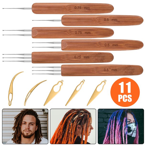 11pcs Dreadlocks Crochet Hooks Set, EEEkit 0.5mm 0.75mm Dreadlock