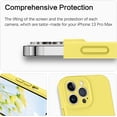 thumbnail image 4 of Designed for iPhone 13 Pro Max Case, Slim Liquid Silicone Full Body Screen Camera Protective Shockproof Phone Case with Soft Microfiber Lining 6.7 inch, Yellow, 4 of 18