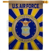 Breeze Decor H108395-BO 28 x 40 in. Air Force House Flag with Armed Forces Double-Sided Decorative Vertical Flags Decoration Banner Garden Yard Gift
