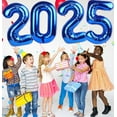 thumbnail image 2 of 40 Inch 2025 Number Balloons, 2025 Balloons, Large Foil Happy New Year Balloons for 2025 New Year Eve Party Supplies, New Years Decorations, Christmas, Graduations, Birthday, Blue, 2 of 10