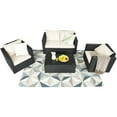 thumbnail image 3 of Patiojoy 4PC Patio Rattan Wicker Conversation Furniture Set Sectional Sofa & Coffee Table White, 3 of 7