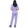 thumbnail image 3 of Scrub Set Top and Pants with 4 Pockets Stretch Fabric Lightweight Nurse Uniform Set for Home Attendant, 3 of 4