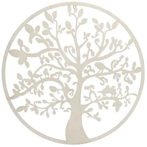 SAFAVIEH Tree of Life 31.5 in Round Wall Art, White