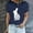 Navy, variant on Easter Clothes Women Crew Neck Short Sleeve Pink T-shirt Easter Bunny Print Y2k Tops L