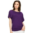 thumbnail image 2 of Made by Johnny Women's Dolman Drape Top with Side Shirring XL DARK_PURPLE, 2 of 6