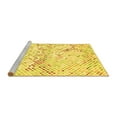 thumbnail image 2 of Ahgly Company Machine Washable Indoor Square Abstract Yellow Contemporary Area Rugs, 3' Square, 2 of 4