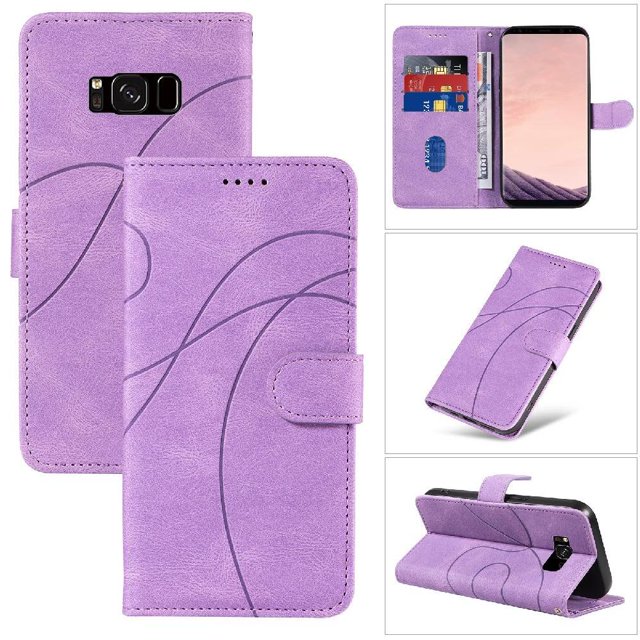 Flip Case For FOXDOCK Samsung Galaxy S8 Card Slots and Kickstand Function Skin Feel Leather