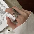 thumbnail image 6 of Adjustable Copper Ring Open Design Wide Glossy Geometrical Asymmetric Statement Ring For Women Fashion Jewelry, 6 of 6