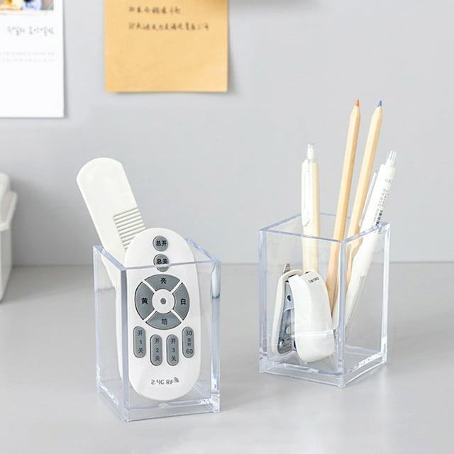 Nilvkv Porte-Stylo Boîte de Rangement Transparente pour Papeterie pour Organiser Bureau et École