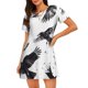thumbnail image 1 of Disketp Monochrome Flying Ravens para Camisón Corto de Manga Corta para Mujeres, Camisón Cómodo con Escote Redondo, Bonito y Confortable, 1 of 6