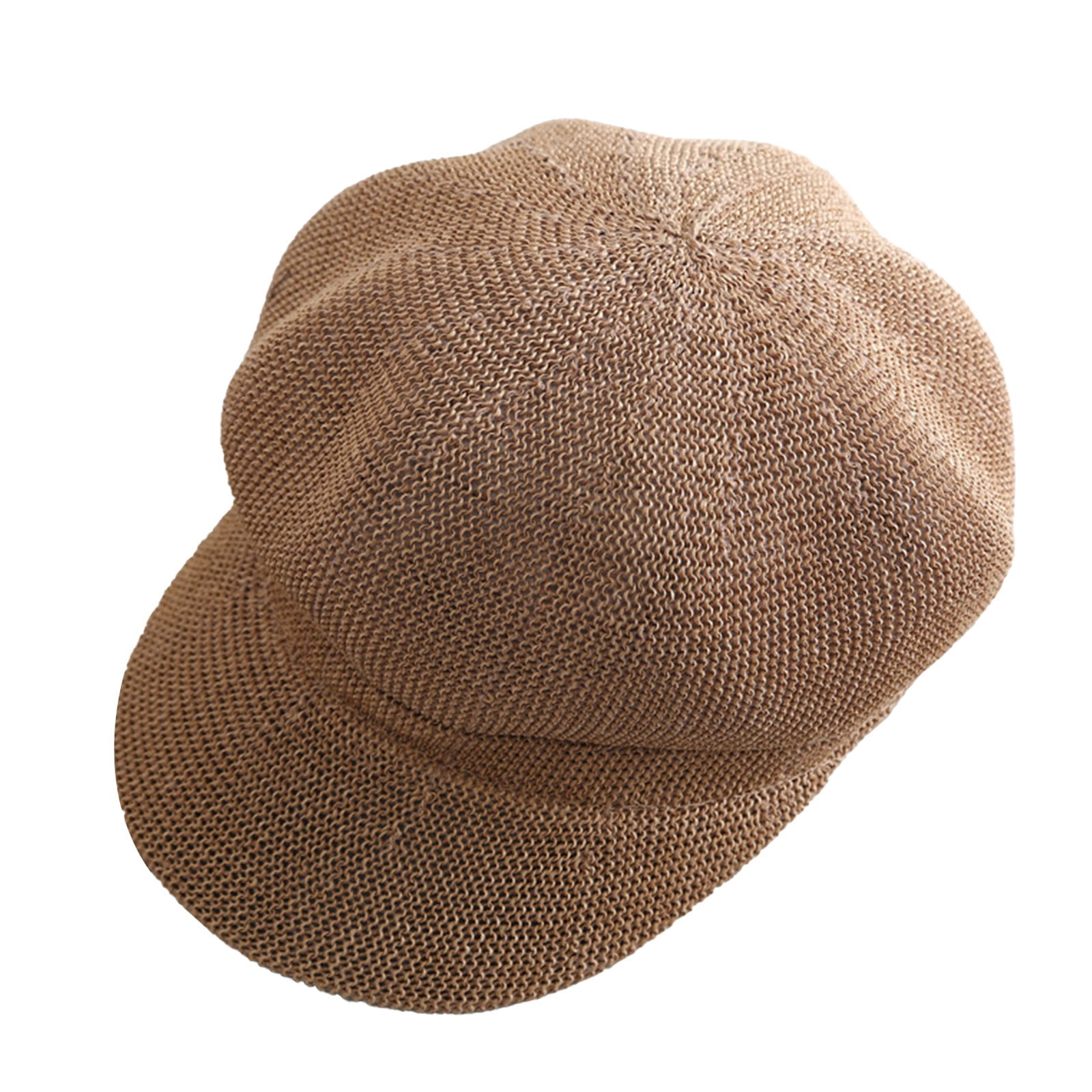 Women\'s Newsboy Cap Beret Breathable Mesh Sun Hat Beach Hats Octagonal Hat Khaki Women Summer Straw Newsboy Cap Beret Breathable Mesh  main image 4