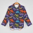 Fashion Dinosaurs Womens Funny Print Button Down Shirts Long Sleeve