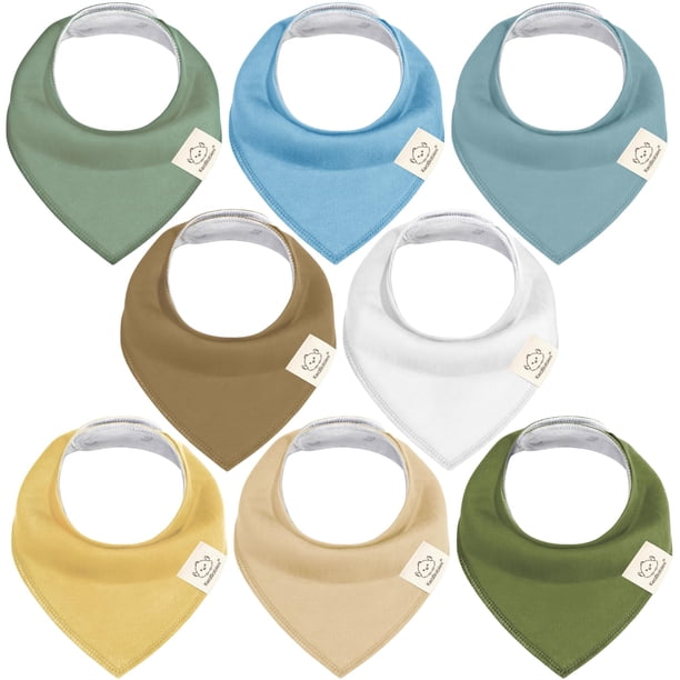 Baberos tipo bandana para bebés KeaBabies, 100% algodón orgánico, paquete de 8