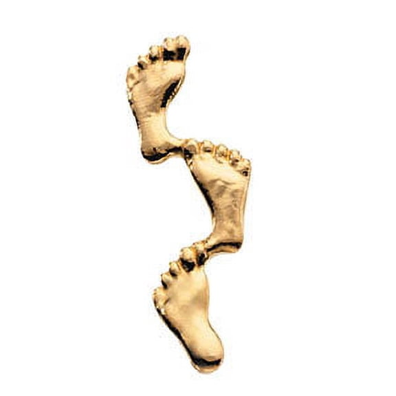 FB Jewels 14K Yellow Gold 08.00X23.00 mm Polished Footprints Lapel Pin