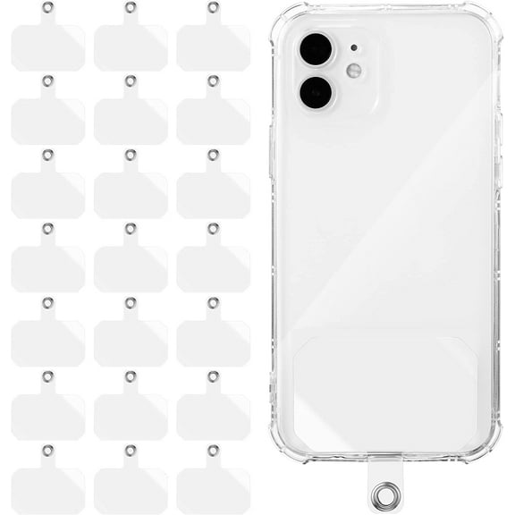 Lsupdaol 24 Pcs Phone Lanyard Tab Universal Phone Tether Patches TPU Replacement Patches Compatible Telephone Case Cell Smartphone Case Safety Lanyard Non Adhesive