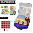thumbnail image 5 of Blue and Purple Checkered Pattern Insulated Lunch Bag Teens,Lunch Box for Men Women for Work,Picnic or Travel,10.2x9.5x4.3 Inches,8 Can Capacity, 5 of 6