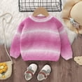 thumbnail image 5 of Baby Girls Gradient Knit Sweaters Round Neck Long Sleeve Pullover Sweaters Soft Comfy Sweatshirt Simple Knit Sweater Fall Baby Boy Girl Outfit for and Toddlers 8T, 5 of 9