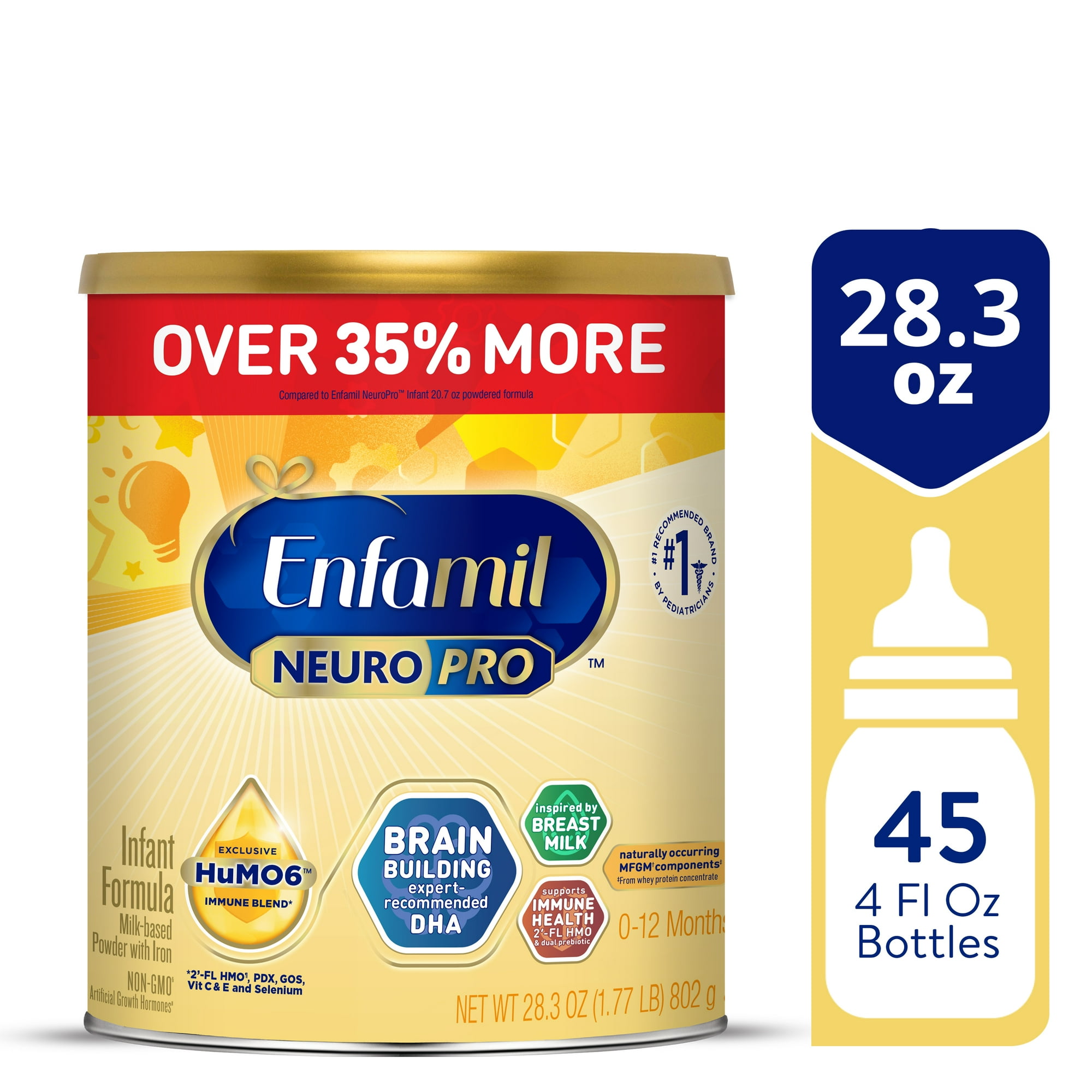 Enfamil NeuroPro Baby Formula, Brain Building Duo DHA & MFGM, Infant Formula Powder, 28.3 oz Can