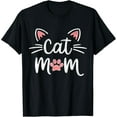 thumbnail image 2 of 100% Cotton Women Cat Mom Cat Lover Cute Mother's Day Mama I Love My Cat T-Shirt, 2 of 5