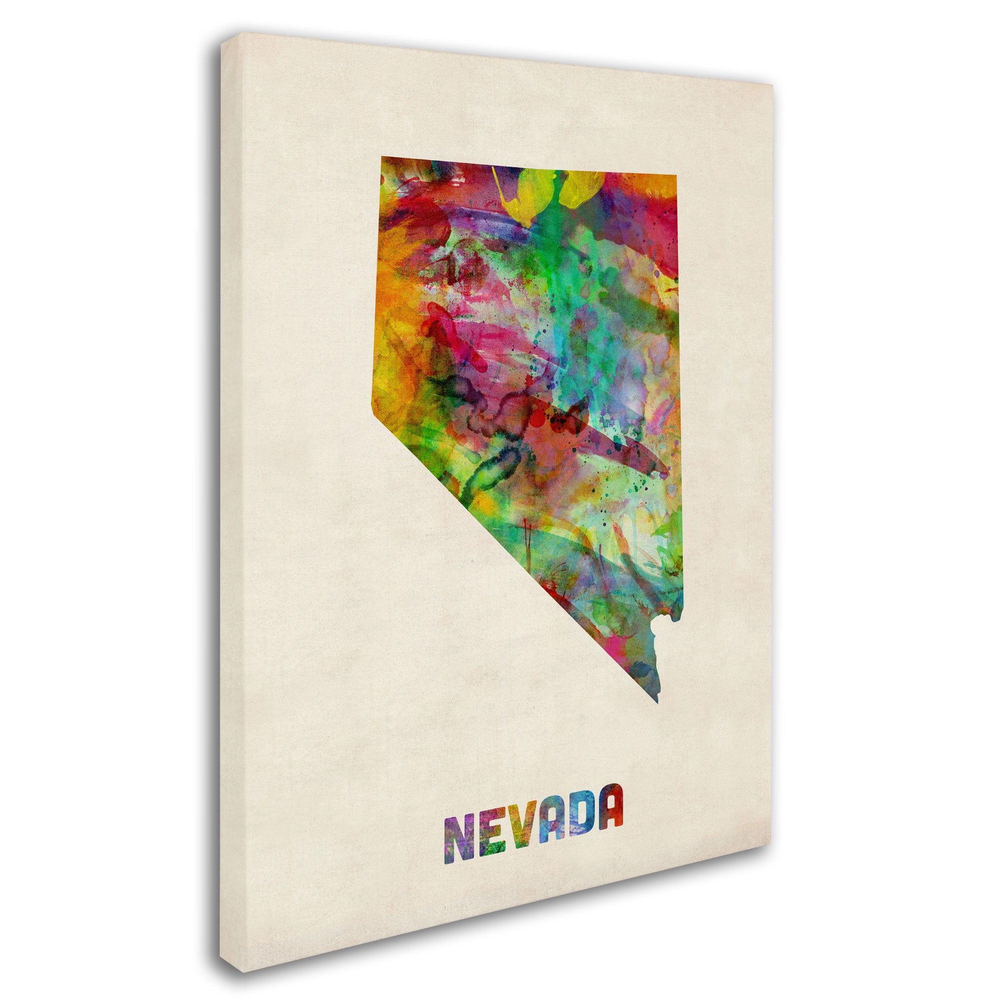 Trademark Fine Art "Nevada Map" Canvas Wall Art by Michael Tompsett