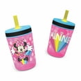 thumbnail image 3 of Zak Designs 15oz Disney Minnie Mouse Kelso Travel Straw Tumbler Plastic and Silicone with Leak-Proof Straw Valve for Kids, 2pcs Set, Minnie Mouse, 3 of 11