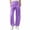 Purple, variant on LEAVINGSUO Wide Leg Pants for Women Drying Point Curved Knife Pants With Elastic Waist Comfortable Casual Pants With Side Pocket Dark Blue S