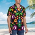 thumbnail image 2 of KLL Men's Hawaiian Shirt Short Sleeve Button Down Beach Shirts-Traditional Floral Polish, 2 of 5