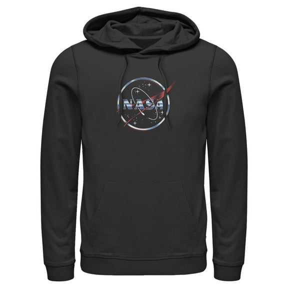 Men's NASA Space Logo  Pull Over Hoodie Black 3X Large