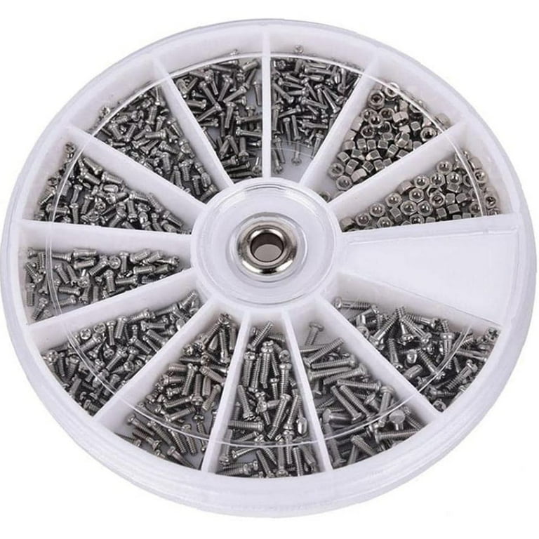 600 Pcs Set Nickel Plated Nuts Bolts Small Screws Kits Assorted