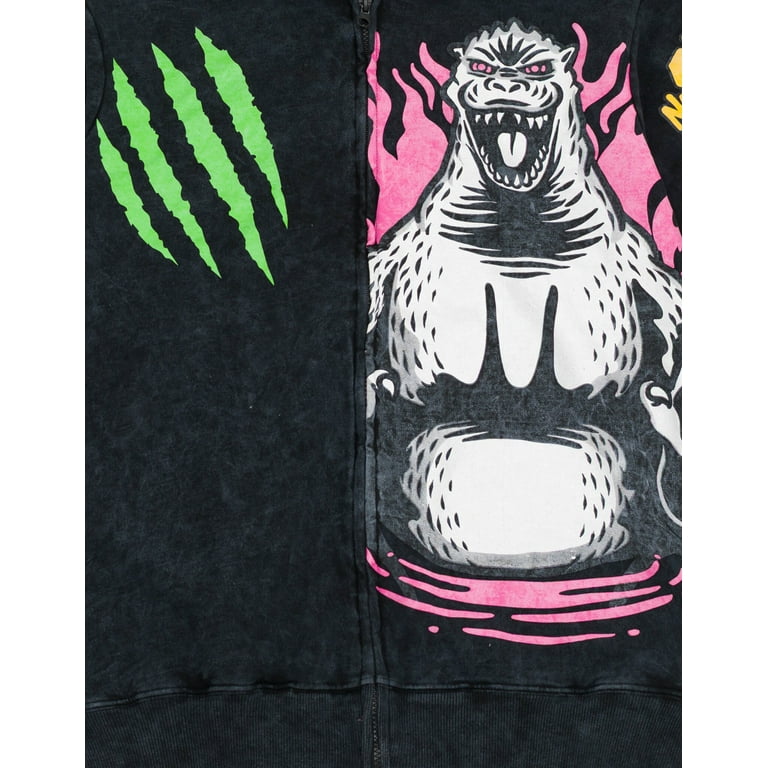 Godzilla Fleece Vintage Wash Matching Family Zip Up Hoodie Adult