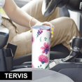 thumbnail image 6 of Floral 20 Oz Stainless Steel Skinny Tumbler – Vacuum Insulated Slim Travel Cup with Lid & Stainless Steel Straw, 360° Full Wrap Printed Tumbler for Home, Office & Outdoor Use, Flowers, 6 of 6