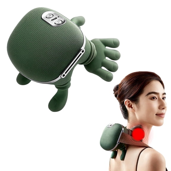 Bionic Heated Massage Master, Neck and Shoulder Massager, Wireless Portable Electric Shiatsu 4D Kneading Massage, Simulated Human Hand for Pain Relief Deep Tissue, Two Ways to Wear