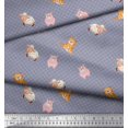 thumbnail image 3 of Soimoi Poly Georgette Fabric Circle,Pig & Sheep Kids Print Fabric by Yard 52 Inch Wide, 3 of 3