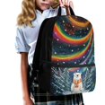 thumbnail image 3 of Uourmeti Smooth Zipper 17 Inch Bookbag for School Outdoor, Personalized Multiple Pockets Comfortable To Touch School Bookbag, Rainbow Polar Bear Pattern, 3 of 6
