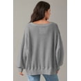 thumbnail image 5 of Casual Gray Waffle Knit Top for Fall - Perfect for Daily Wear | [ZhiHiMeRi] | (US 8-10)M, 5 of 12