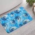 thumbnail image 2 of Blue Gold Marble Pattern Bathroom Rugs Mat,Non Slip Microfiber Bathroom Rug,Rubber Backing,Soft Bathroom Mats for Bathroom Floor,Tub and Shower,17x27in(43x68cm), 2 of 4