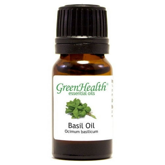 Basil Essential Oil 15 ml (1/2 fl oz) Glass Bottle w/ Euro Dropper