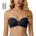 thumbnail image 2 of ZNQHFRE Front Closure Strapless Bra with Removable Strap, No Underwire Push Up Bra for Women Small Breast, 2 of 5