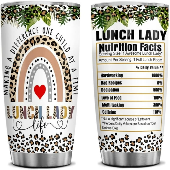 Lunch Lady Appreciation Gifts - 20 Oz Tumblers & School Cafeteria Decorations