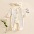 thumbnail image 2 of Baby Bodysuit For Boys And Girls Long Sleeve Footed Romper with Snap Closure In Solid Colors For Fall And Winter Infant Wear, 2 of 6