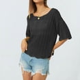 thumbnail image 2 of Timegard Womens Tops V Neck Short Sleeve Loose Blouse Summer Solid Color Casual Comfy Tops Basic Tee, 2 of 6