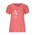 thumbnail image 4 of Blusa informal con estampado de manga corta y cuello en V de verano para mujer con estilo OAVQHLG3B Store  lin121212, 4 of 4