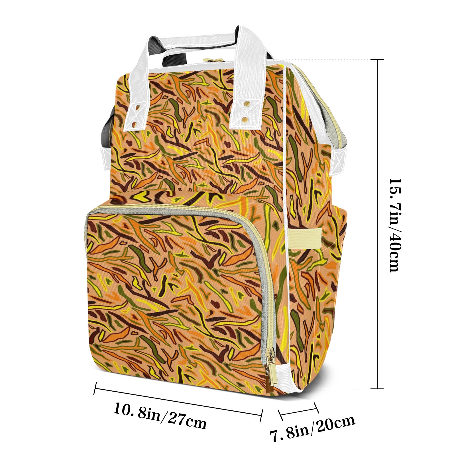 Abstract Geometric Pattern Diaper Bag Backpack – Large Capacity, Insulated Baby Bottle Pocket, Multifunctional Mommy Bag for Boys & Girls